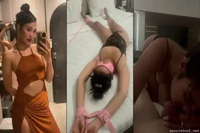 Penari cantik berlutut memohon saya untuk bermain masokisme